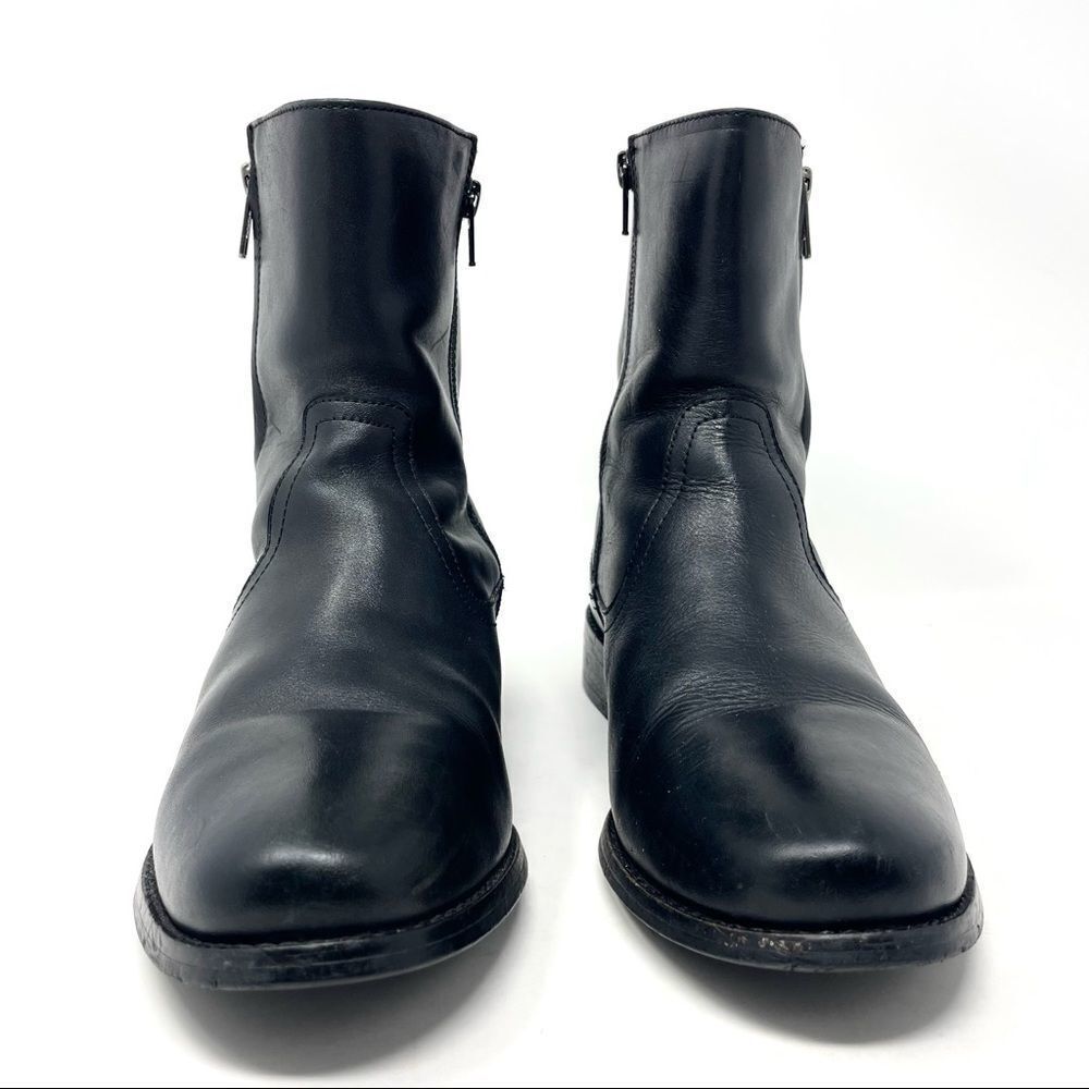 PIERRE Cardin Paris Black Side Zip Leather Ankle Boots Size 40/9 - Picture 3 of 7